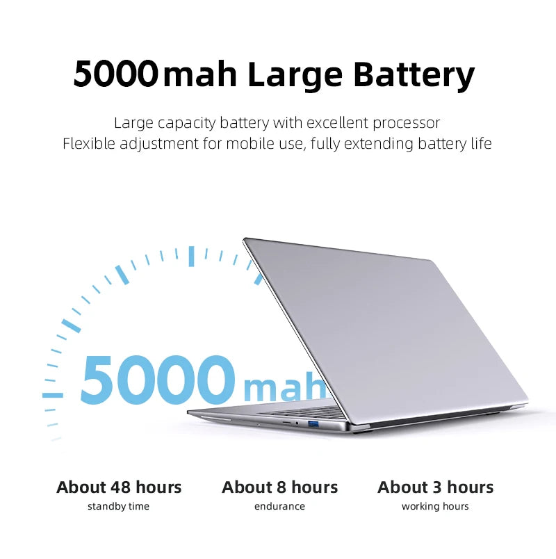 New Laptop Computer Windows 11 Pro Intel Atom A3950 2025 Notebook PC Gamer 12GB RAM 512GB 1TB SSD 1920*1080 Office Computer