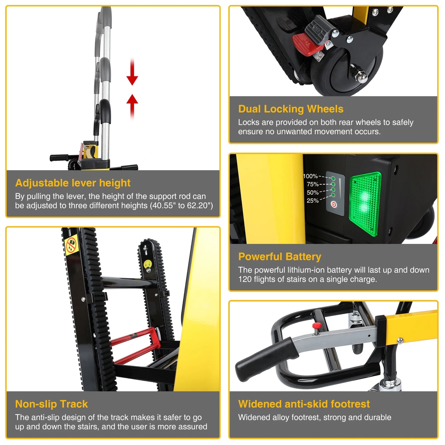 Motorized Elderly Stair Lifting Climbing Wheelchair Portable Lift Chair Elevator Assist Stair Chair Electric Wheelchair, 440 lb