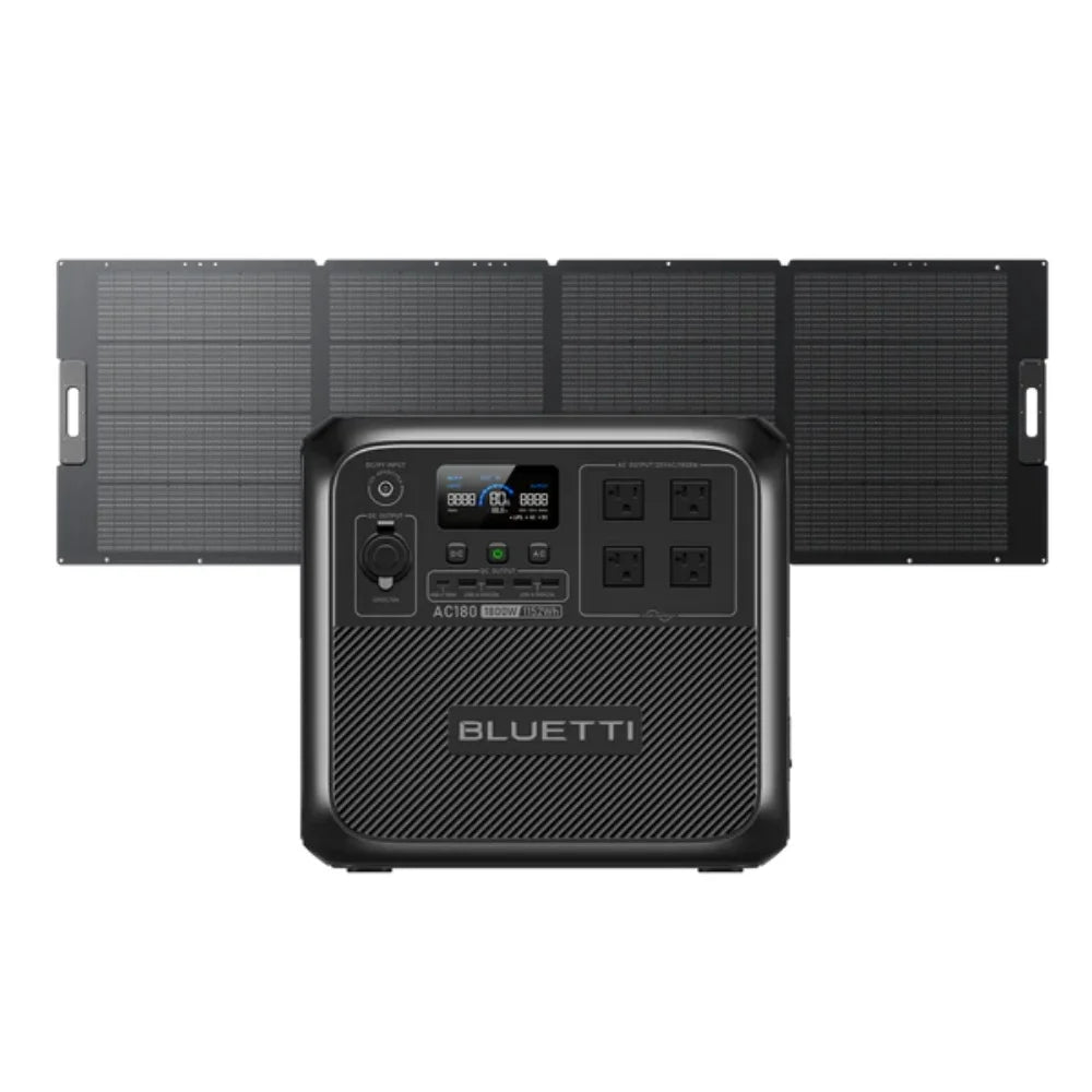 【Brand New Warranty 5 Years】BLUETTI AC180 Solar Portable Power Station 1800W 1152Wh Solar Generator for Camping Off-grid Power