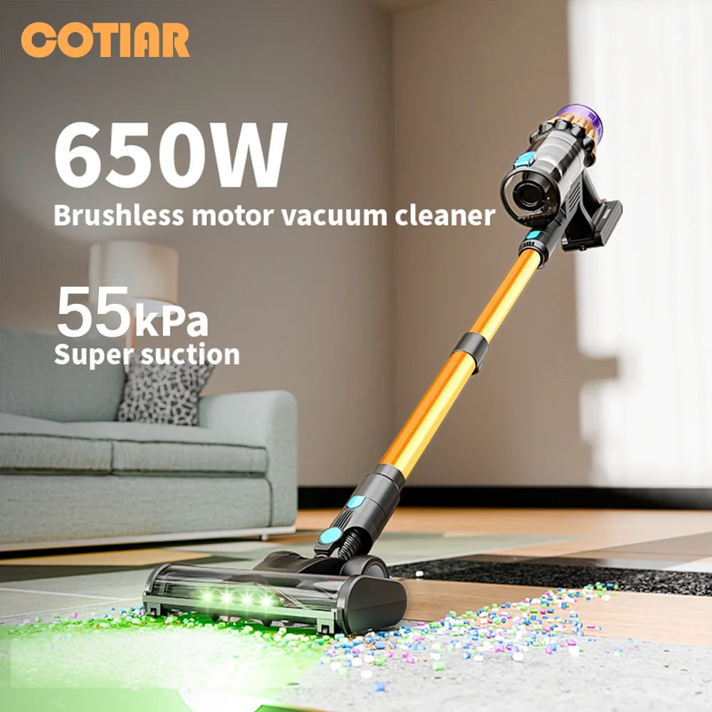 COTIAR V22 Cordless Vacuum Cleaner 650W 55000PA Home Appliance Handheld Vacuum Cleaner Cleaning Supplies Removable Battery