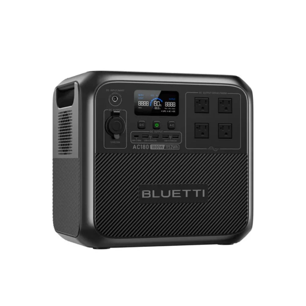 【Brand New Warranty 5 Years】BLUETTI AC180 Solar Portable Power Station 1800W 1152Wh Solar Generator for Camping Off-grid Power