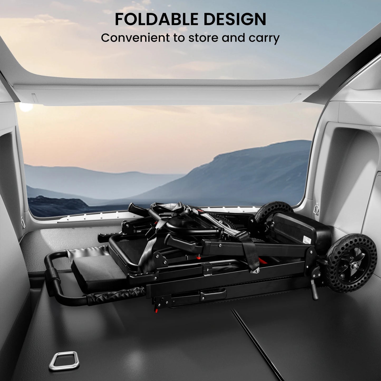 Electric Stair Climbing Chair Foldable Emergency Stair Lift Wheelchair Battery Operated for Elderly Disabled 440 lbs Max Load