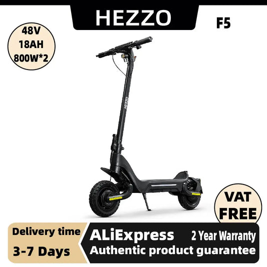 HEZZO F5 800W*2 Motor Adult E-scooter  48V 18AH Folding Electric Scooter 10 Inch Off-road Tire City Highway Escooter APP