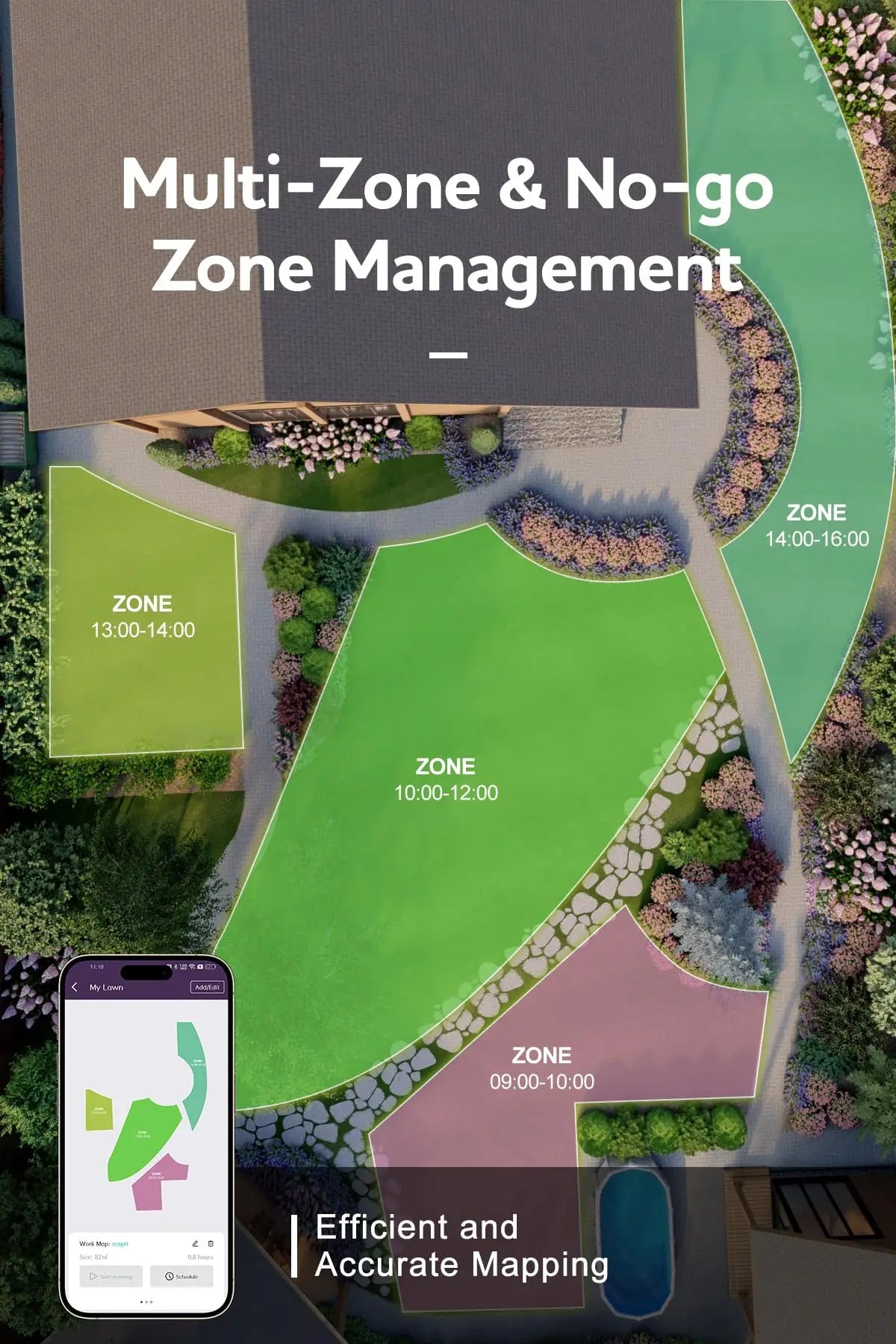 Novabot N2000 Robot Lawn Mower Perimeter Wire Free RTK,TOF,Vision Robotic Lawnmower 1.5 Acres,AI-Assisted Mapping