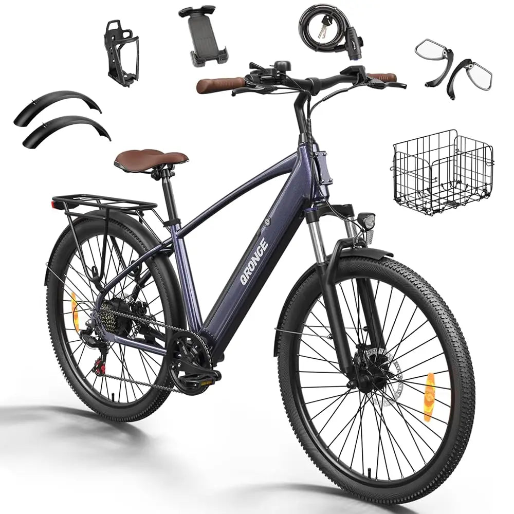 Electric Bike for Adults 1000W Peak, 460Wh Battery Max 70 Miles Electric Bike, 7 Speed & 5 Riding Modes 26 Inch E Bike 25MPH Max