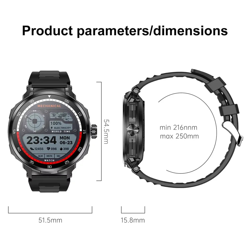 Smart Watch Men's Watch Sports Watch, magnetic charging, making/receiving calls, NFC function, multi-sport mode, message alerts