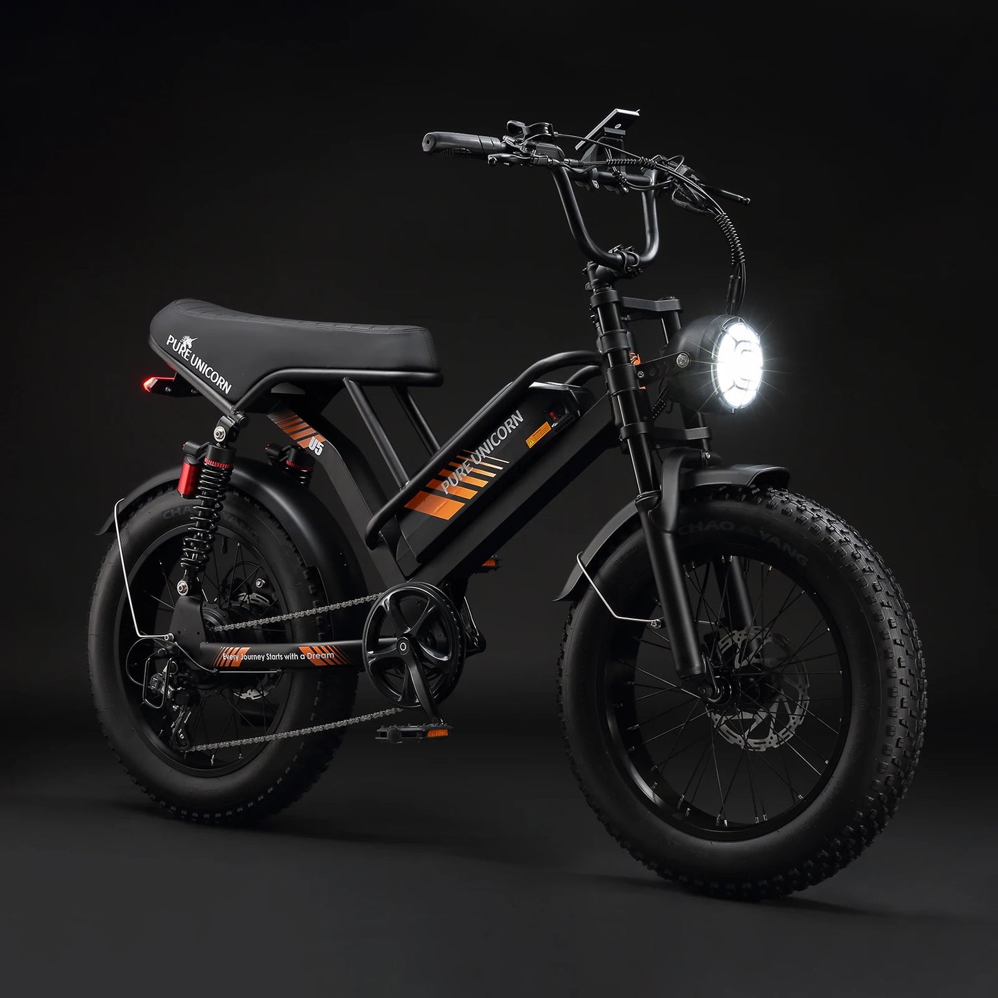 PURE UNICORN U5 Adult Electric Snow Bike 1000w 28MPH 48V 19.2Ah Mountain Ebike Bicycle 20 Inch Fat Tire Motorcycle Cheap E Bike