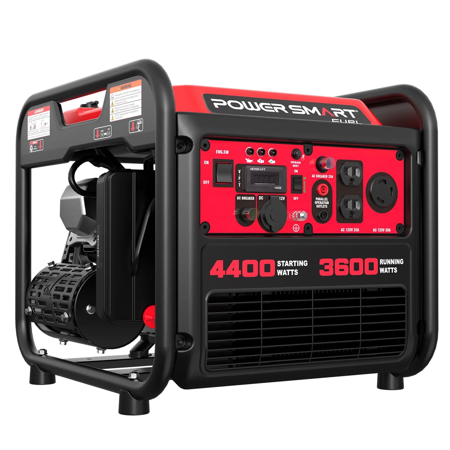 PowerSmart 4400W Portable Generator with Inverter Technology, RV Ready 30A Outlet, Gas Powered, Lightweight & Quiet for Home Use