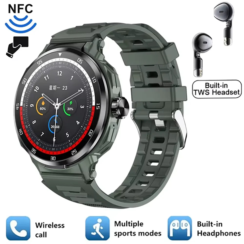 Smart Watch Men's Watch Sports Watch, magnetic charging, making/receiving calls, NFC function, multi-sport mode, message alerts