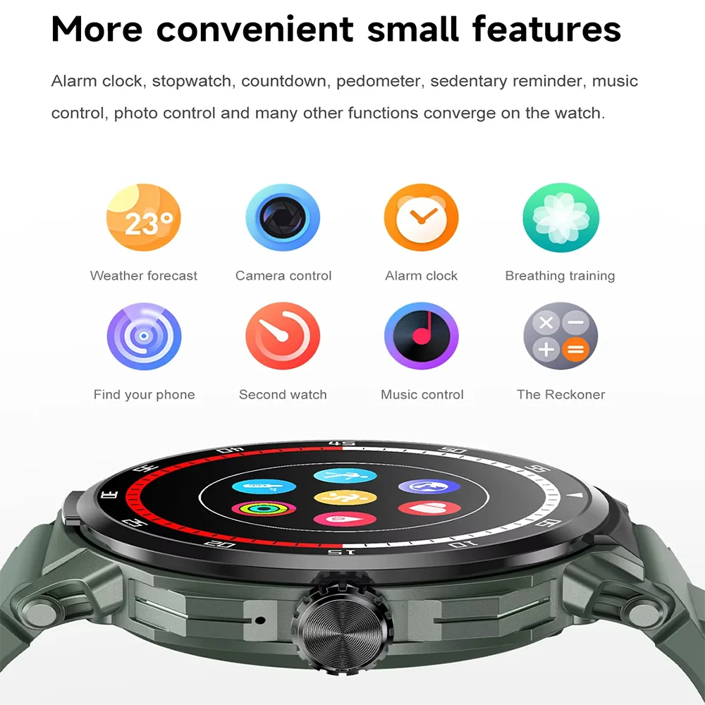 Smart Watch Men's Watch Sports Watch, magnetic charging, making/receiving calls, NFC function, multi-sport mode, message alerts