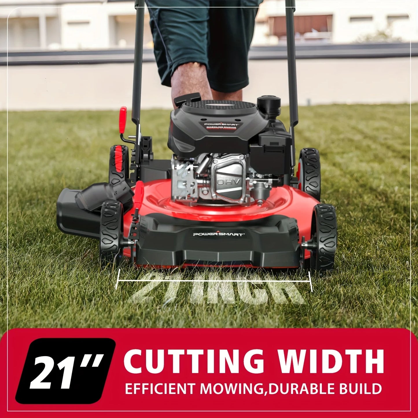 PowerSmart 144cc Gas Push Lawn Mower 2-in-1 Mulching Discharge