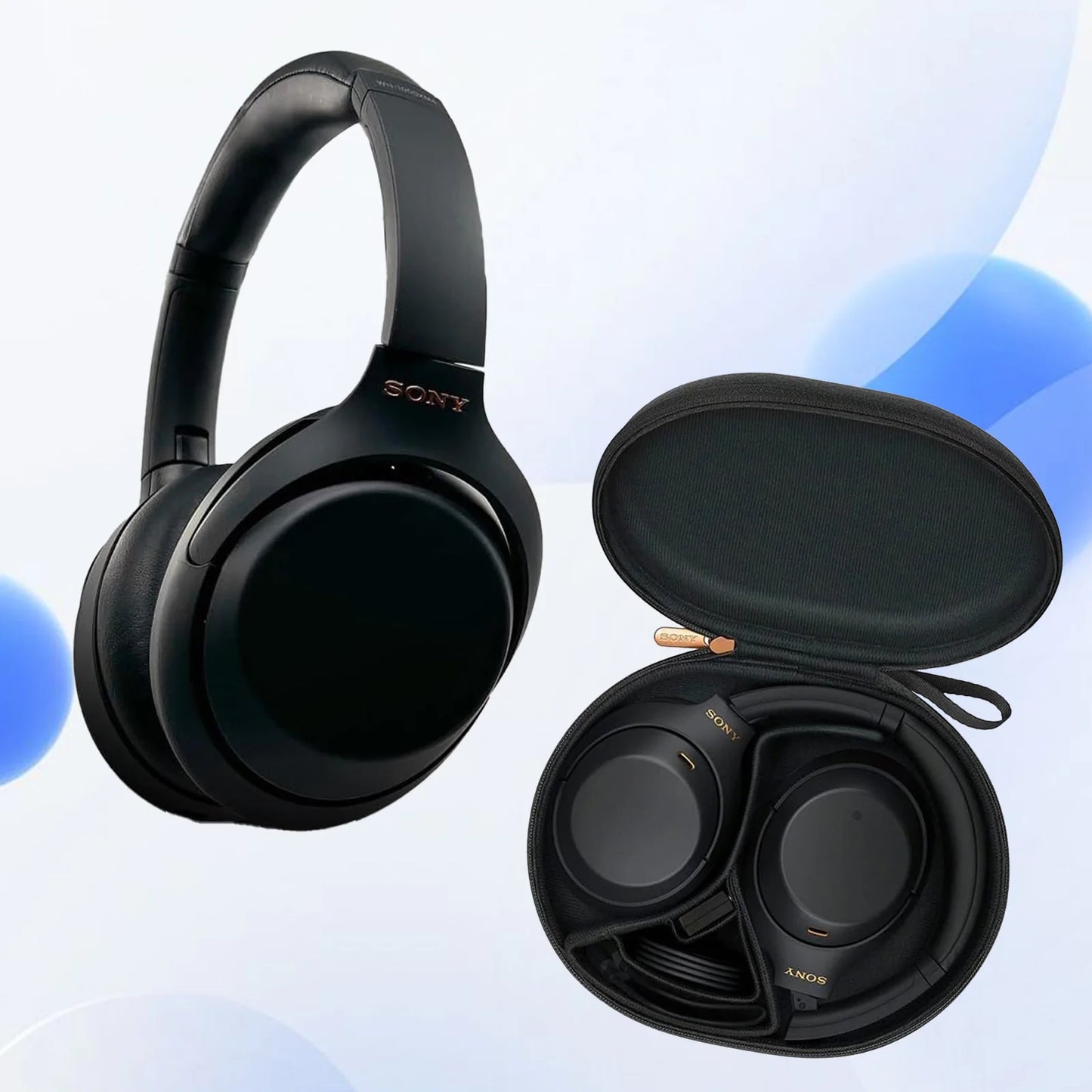 Sony WH-1000XM4/B Wireless Headphone, Noise Canceling, Foldable Over the Ear Headset, Built-in Microphone Headphone, Black