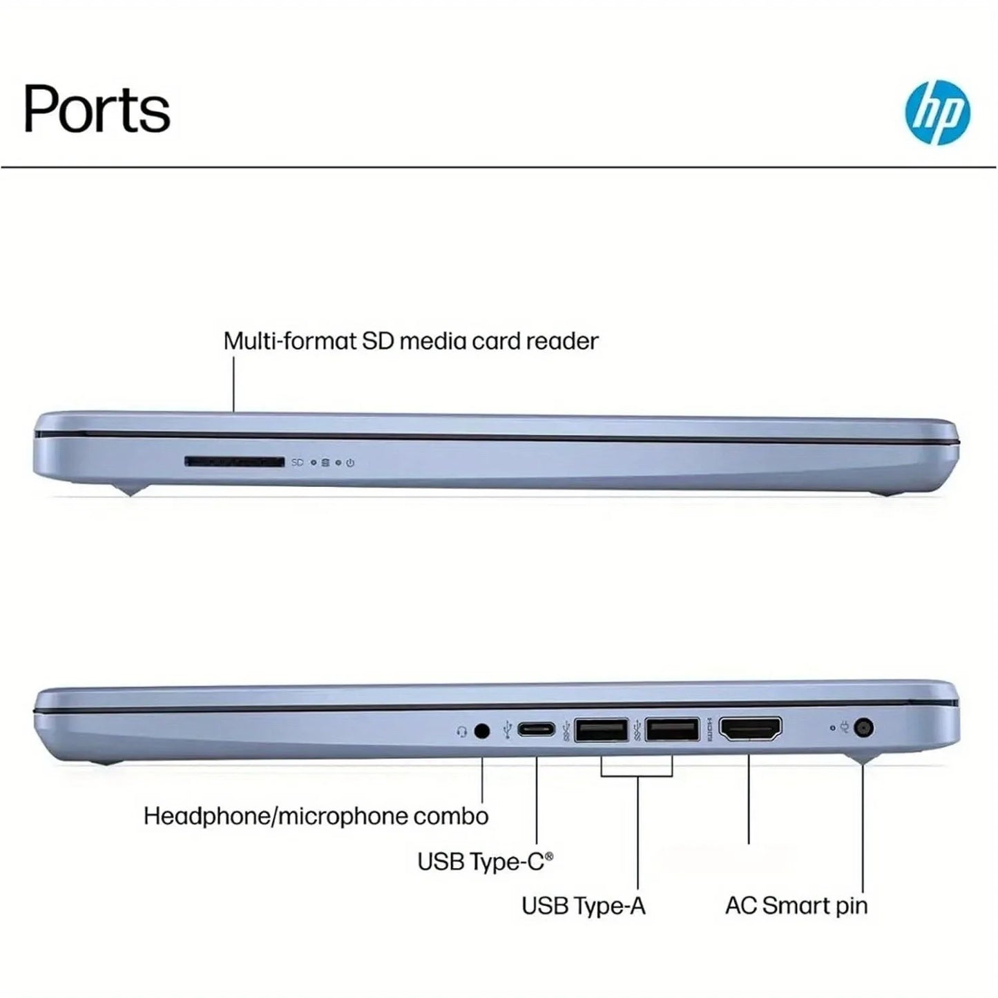 HP 14" HD LED Ultra Light Laptop with 1-Year Microsoft 365,Intel Processor N150,4GB RAM,128GB UFS,Windows 11 Home in S Mode