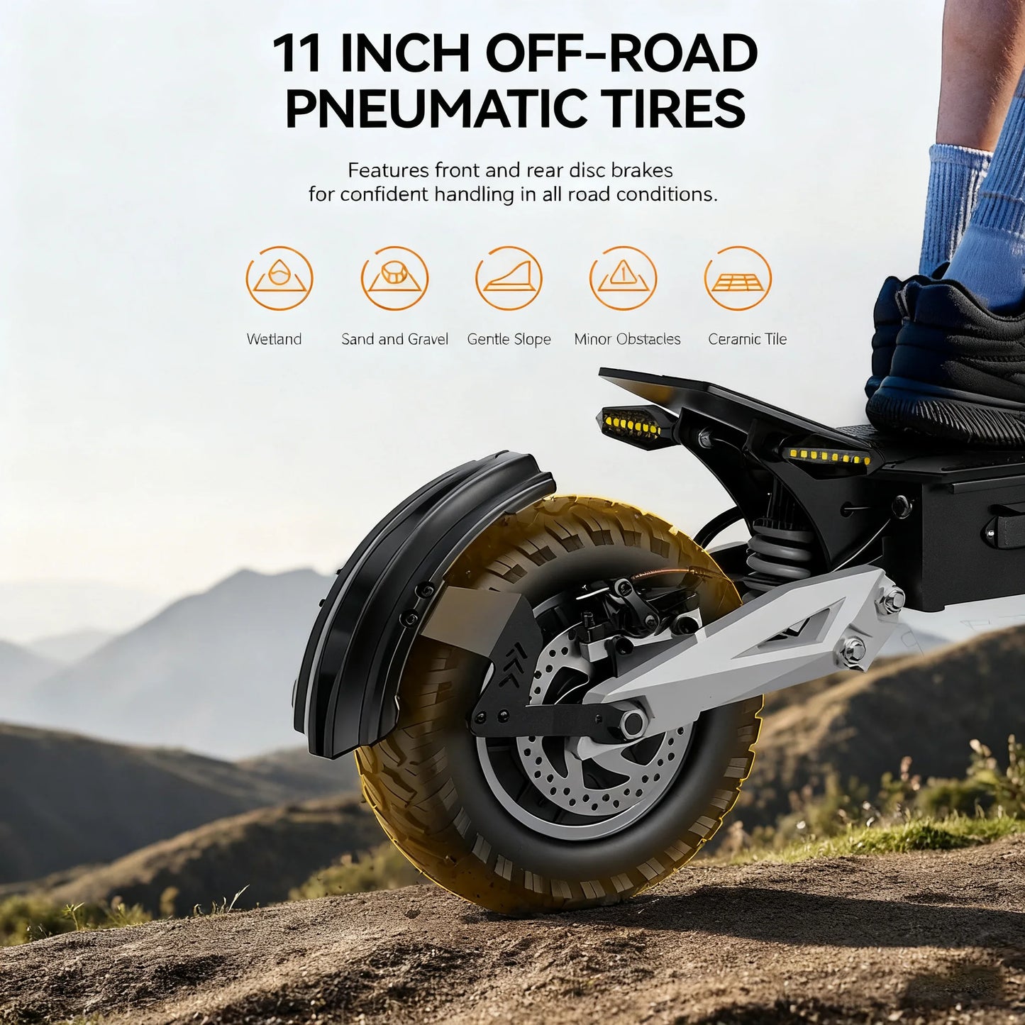 OOTD T10 Electric Scooter 900W Peak Power 48V 13Ah 31mph Adult Electric Scooter 21-28 miles 11 Inch Tires Collapsible E-Scooter