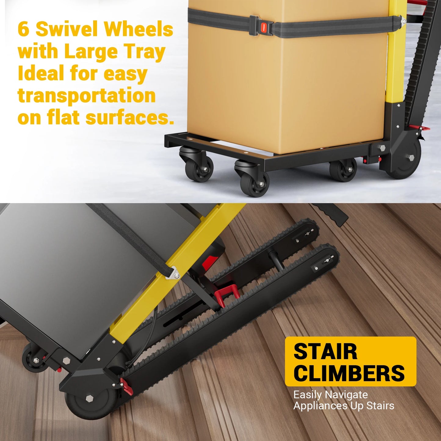 Electric Stair Climbing Dolly Electric Stair Climbing Hand Truck 485lb Max Load Capacity 3 Mode Folding Stair Climber Hand TrucK