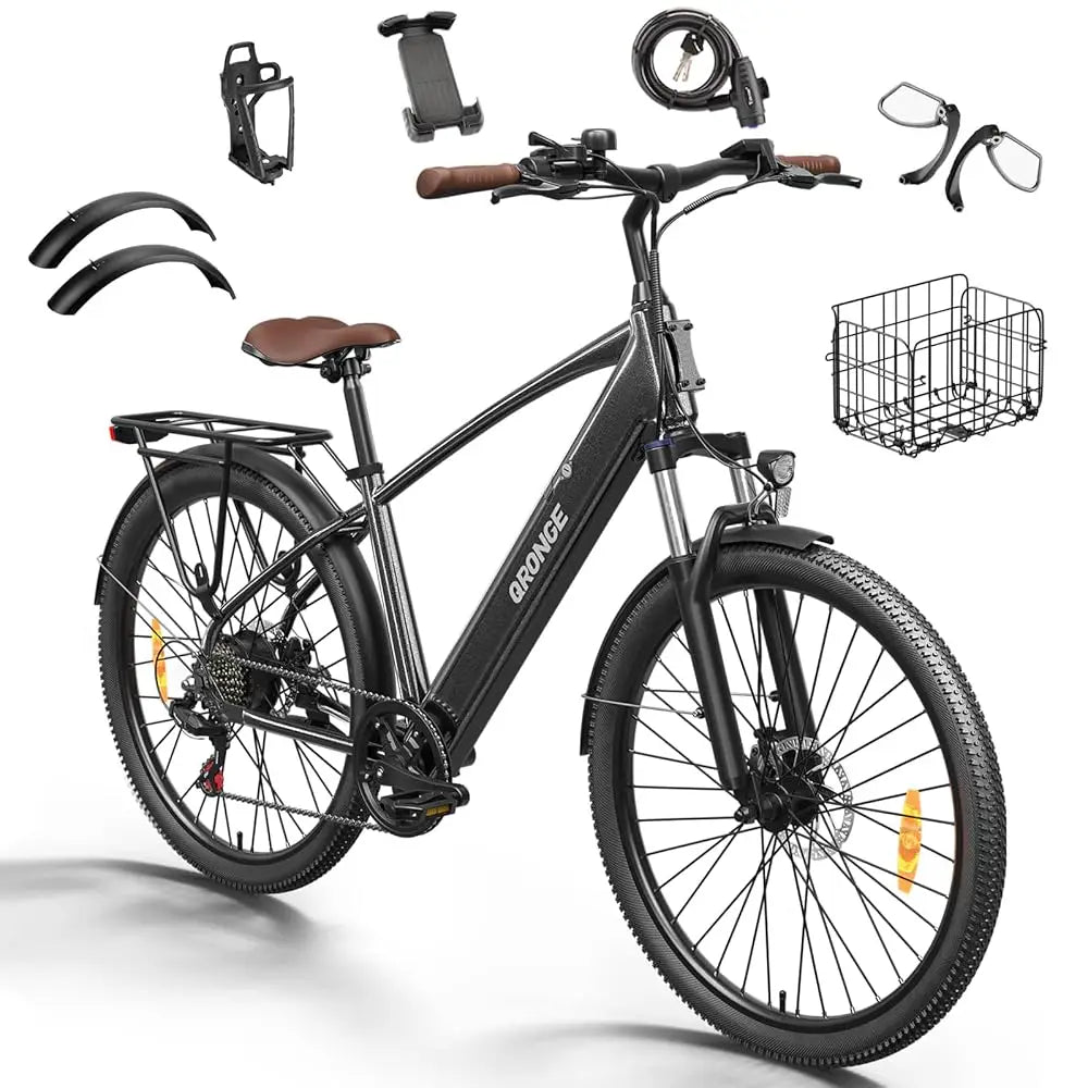 Electric Bike for Adults 1000W Peak, 460Wh Battery Max 70 Miles Electric Bike, 7 Speed & 5 Riding Modes 26 Inch E Bike 25MPH Max