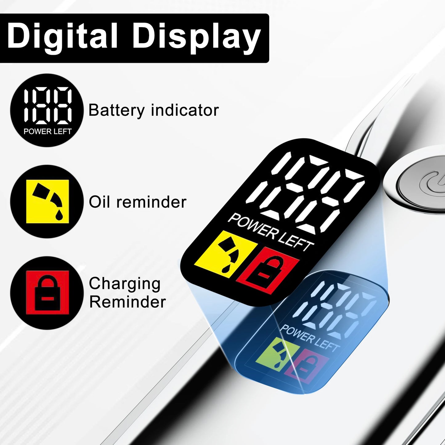 Hatteker Professional Hair Cutter Mans Hair Clipper Set Metal Electric Cordless Hair Trimmer for Barber LCD Display Hairdressing