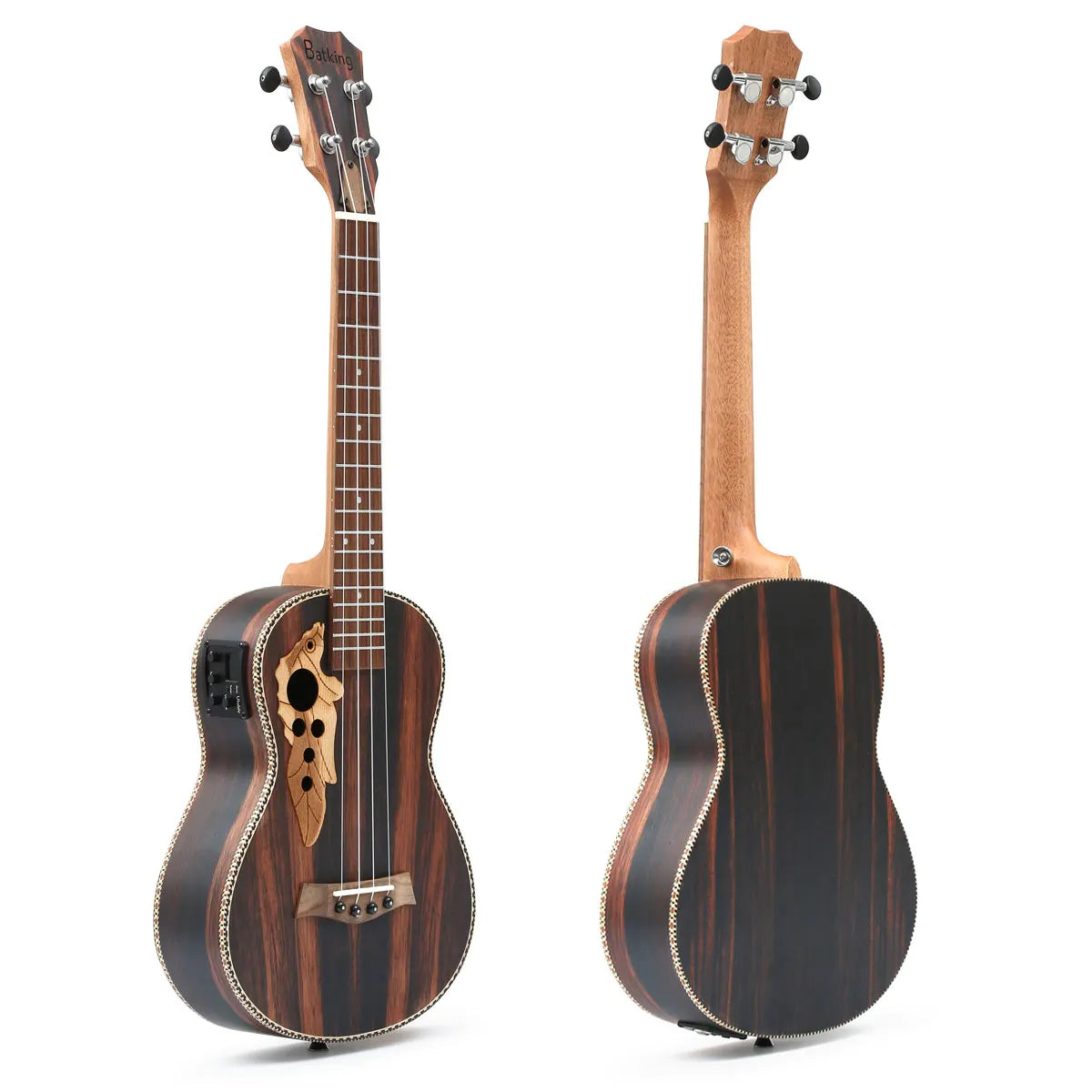 30 Inch All Blackwood Baritone Acoustic Electric Ukulele With Truss Rod with EQ with Gig Bag,Strap,Nylon String,Electric Tuner
