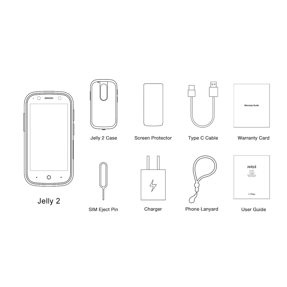 Unihertz Jelly 2, Super Mini 4G Phone Android 11 6GB+128GB Smartphone 2000mAh Battery NFC Fingerprint Unlocked