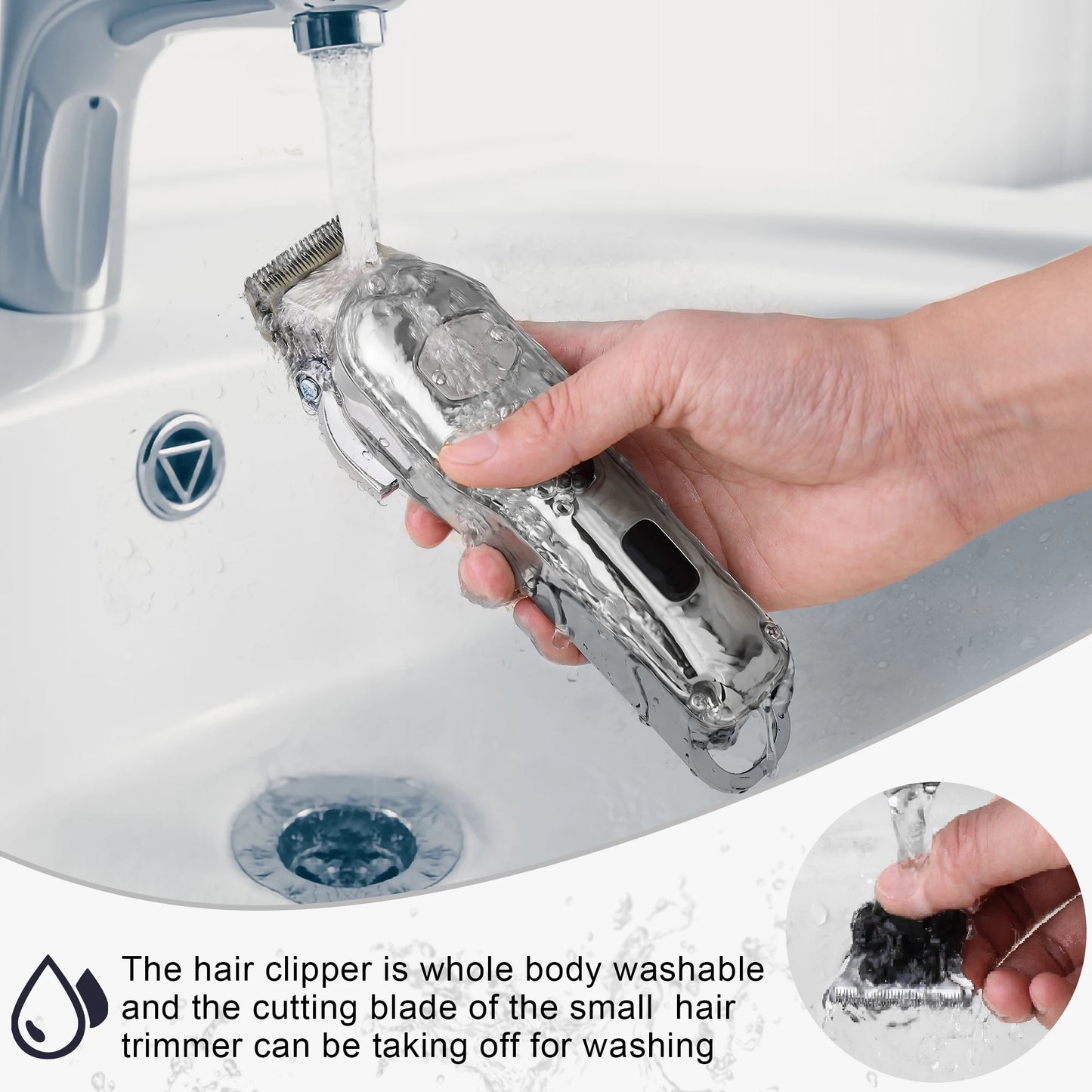 Hatteker Professional Hair Cutter Mans Hair Clipper Set Metal Electric Cordless Hair Trimmer for Barber LCD Display Hairdressing