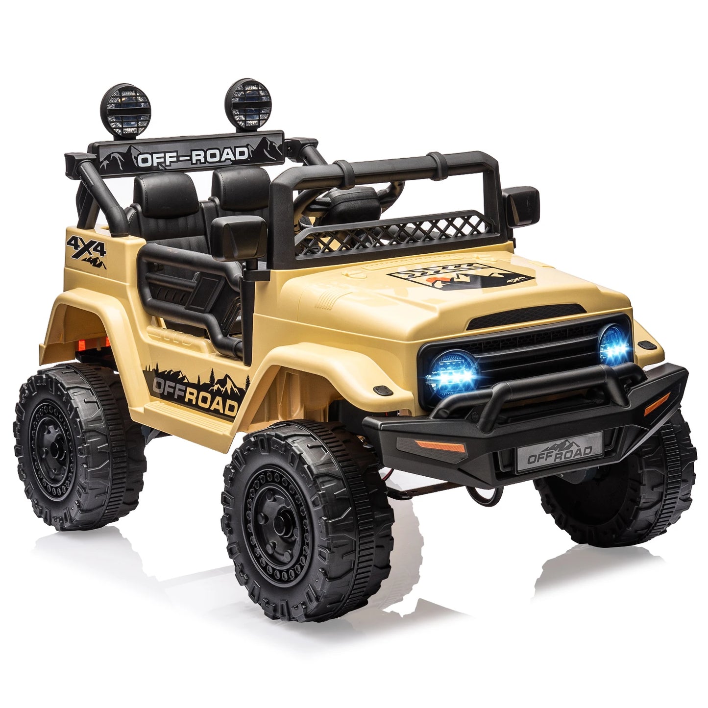 12V 3-8 Years Kids Ride On Car with 2 Seater Electric Vehicle Toy Truck Spring Suspension w/Remote Control Rechargeable