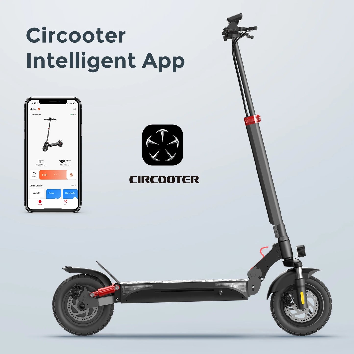 Circooter Mate adult electric scooter, 800W motor, 48V12.5AH, folding E-scooter, 10-inch tires, E-mountain scooter