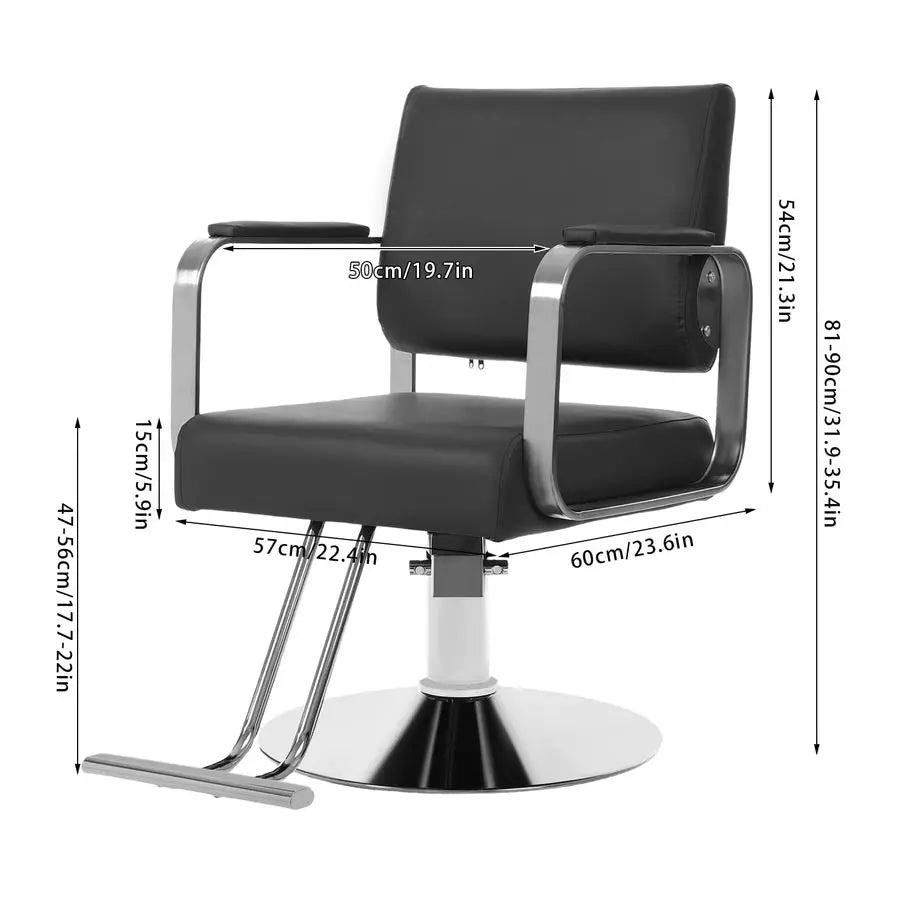 Barber Salon Chair with Hydraulic Pump, 441lbs Heavy Duty Salon Chair Leather Seats Beauty Spa Hair Styling Chairs, 360 Rotatabl