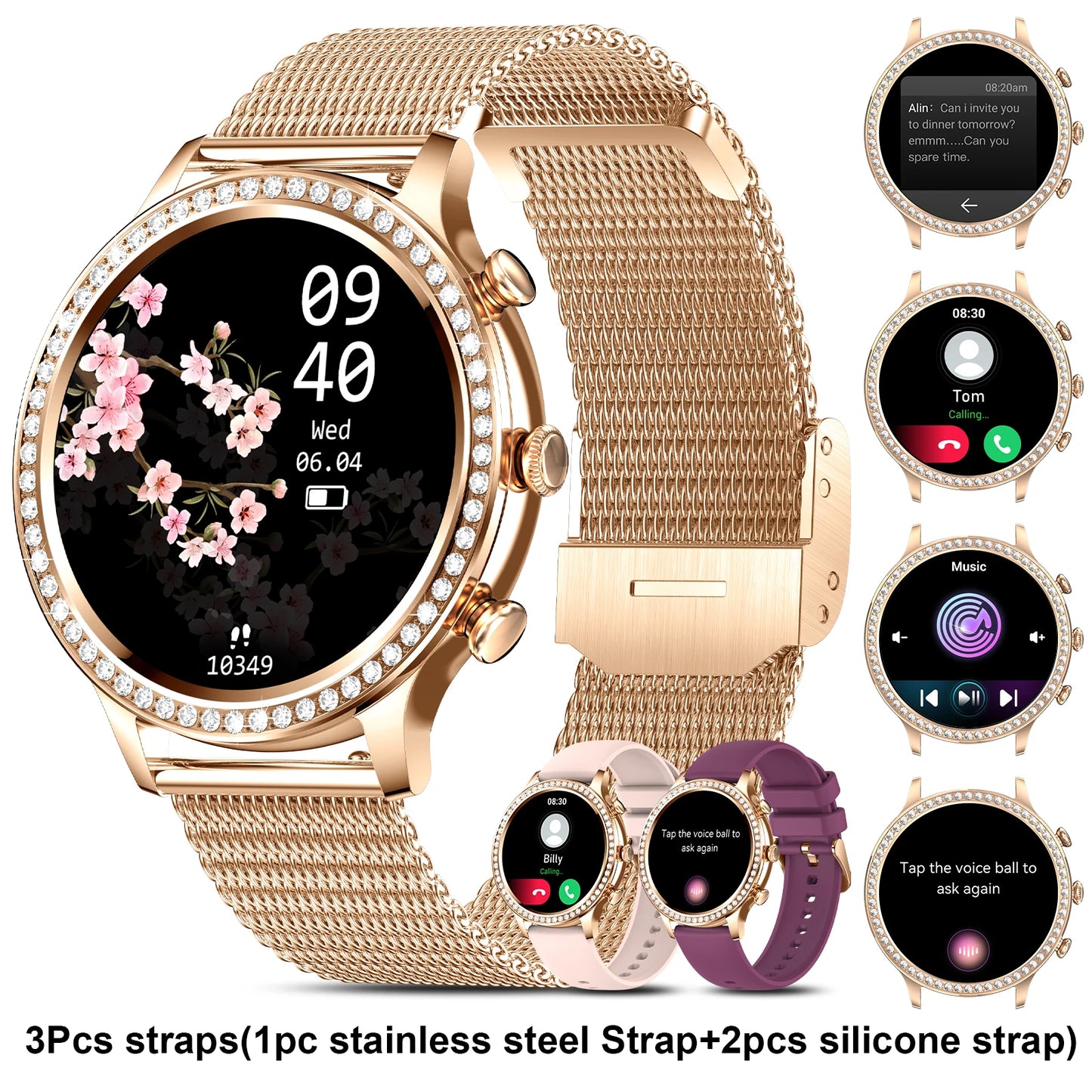 Smart Watches[Calls/Answer], Smartwatch for Android ＆ iPhone Compatible with 100+ Sport Modes/1.32" Touchscreen/200+ Watch Faces