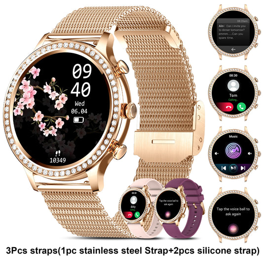 Smart Watches[Calls/Answer], Smartwatch for Android ＆ iPhone Compatible with 100+ Sport Modes/1.32" Touchscreen/200+ Watch Faces