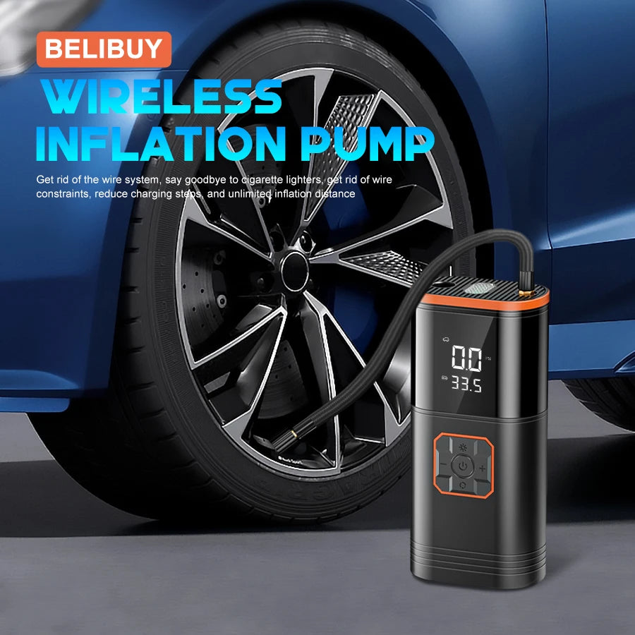 BELIBUY Car Air Pump Air Compressor Car Air Pump Car Tire Inflator USB Mobile Power Supply Suitable for Cars and Motorcycles