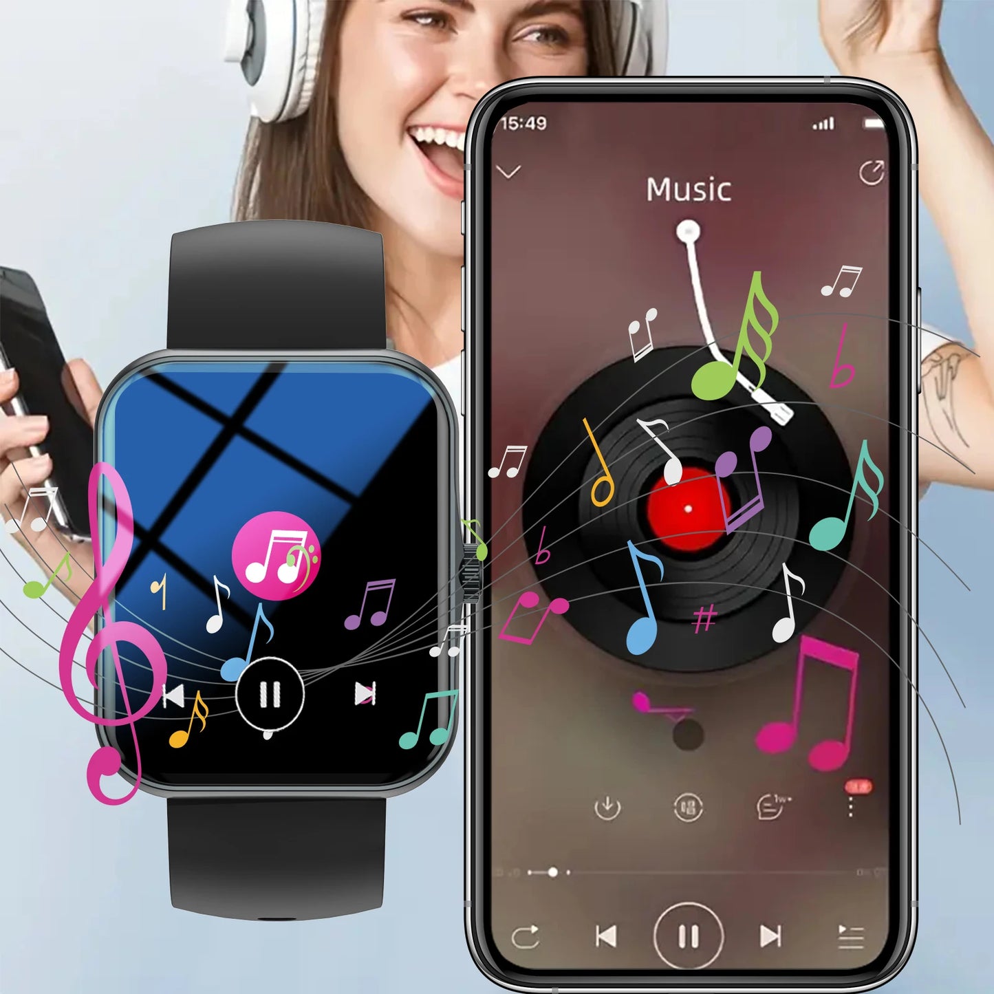 Smart watch, wireless calling /dial, multi -Sport mode, calling reminder and rejection,Various APP Reminders