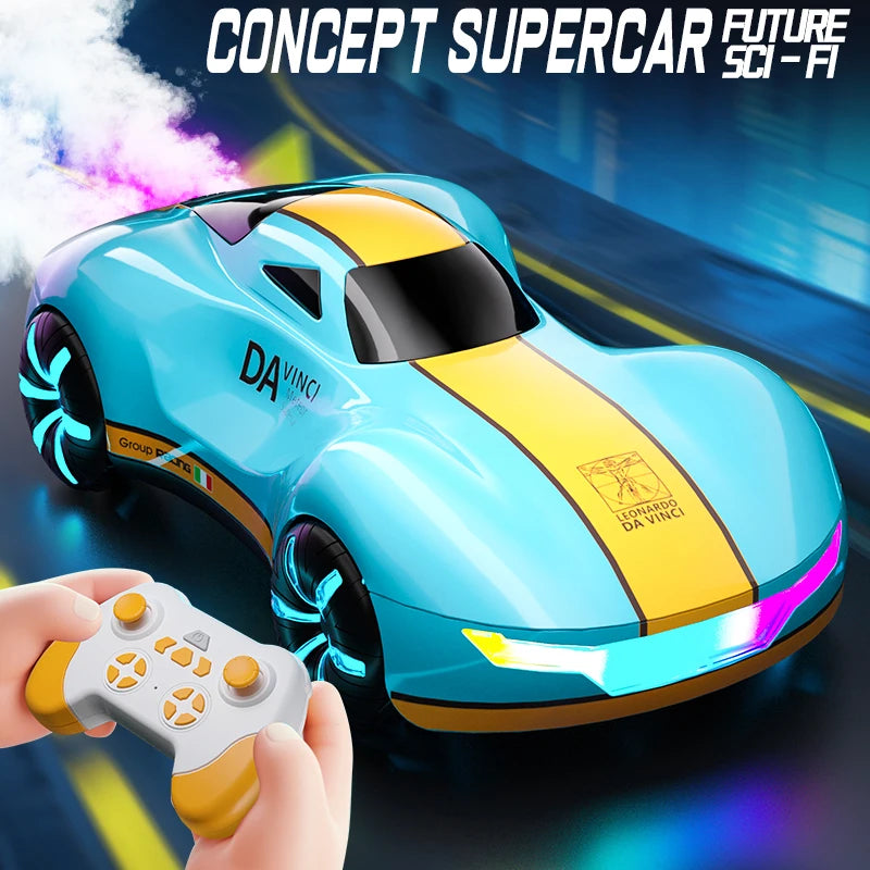 Drift RC Stunt Car with Light Spray & Sound, 2.4GHz Hobby RC Cars Toy for Kids, 360° Rotate, Birthday Gifts for Boys Girls 4-12