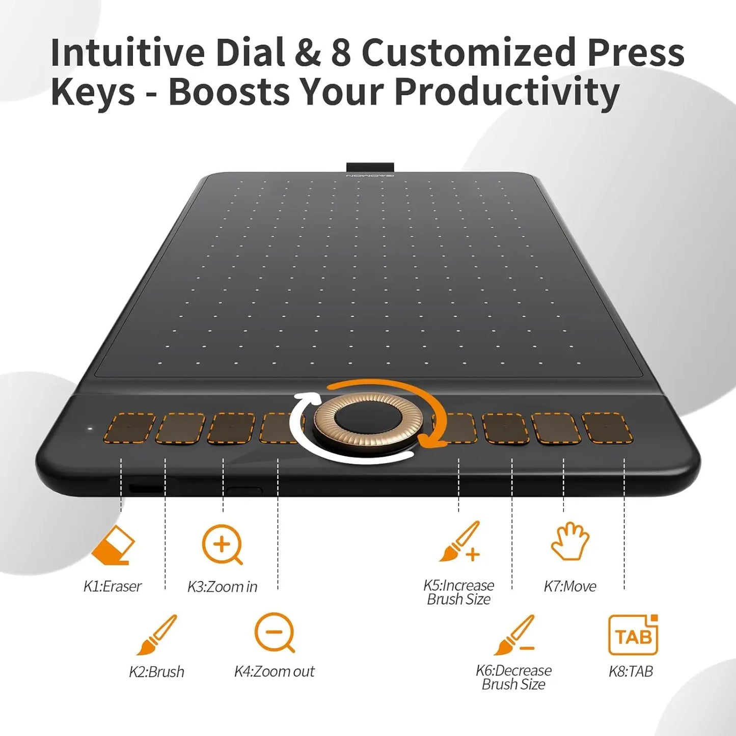 GAOMON WH851 Wireless Graphics Tablet Bluetooth 5.0 Connection 16K Levels Pen Pressure 8x5 Inch Drawing Tablet Android Supported