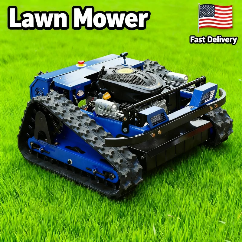 Remote-controlled Lawn Mower，Farm Garden Automatic Tracked Lawn Mower Robot, Household High Quality Lawn Mower Fast Delivery USA