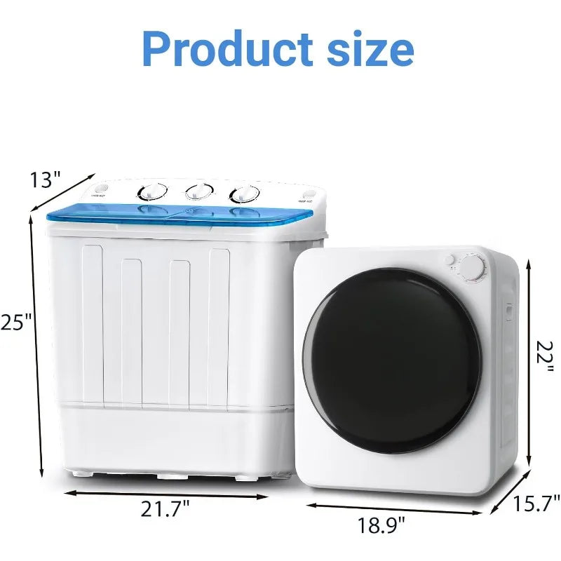 Portable Washer and Dryer Combo Set, 32 lbs Portable Clothes Dryers, 5 Drying Modes, 18 lbs Fully Automatic Washing Machine