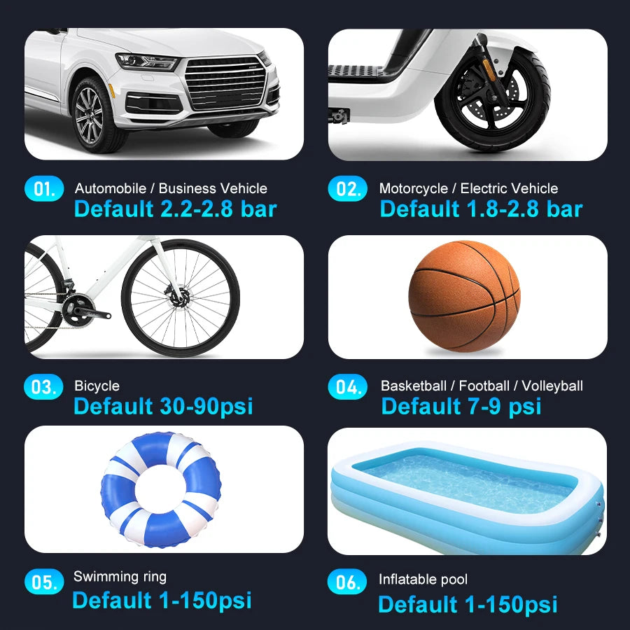 portable tire inflator tire inflator pump car tire inflator compressor air pump car air pump tyre inflator air pump