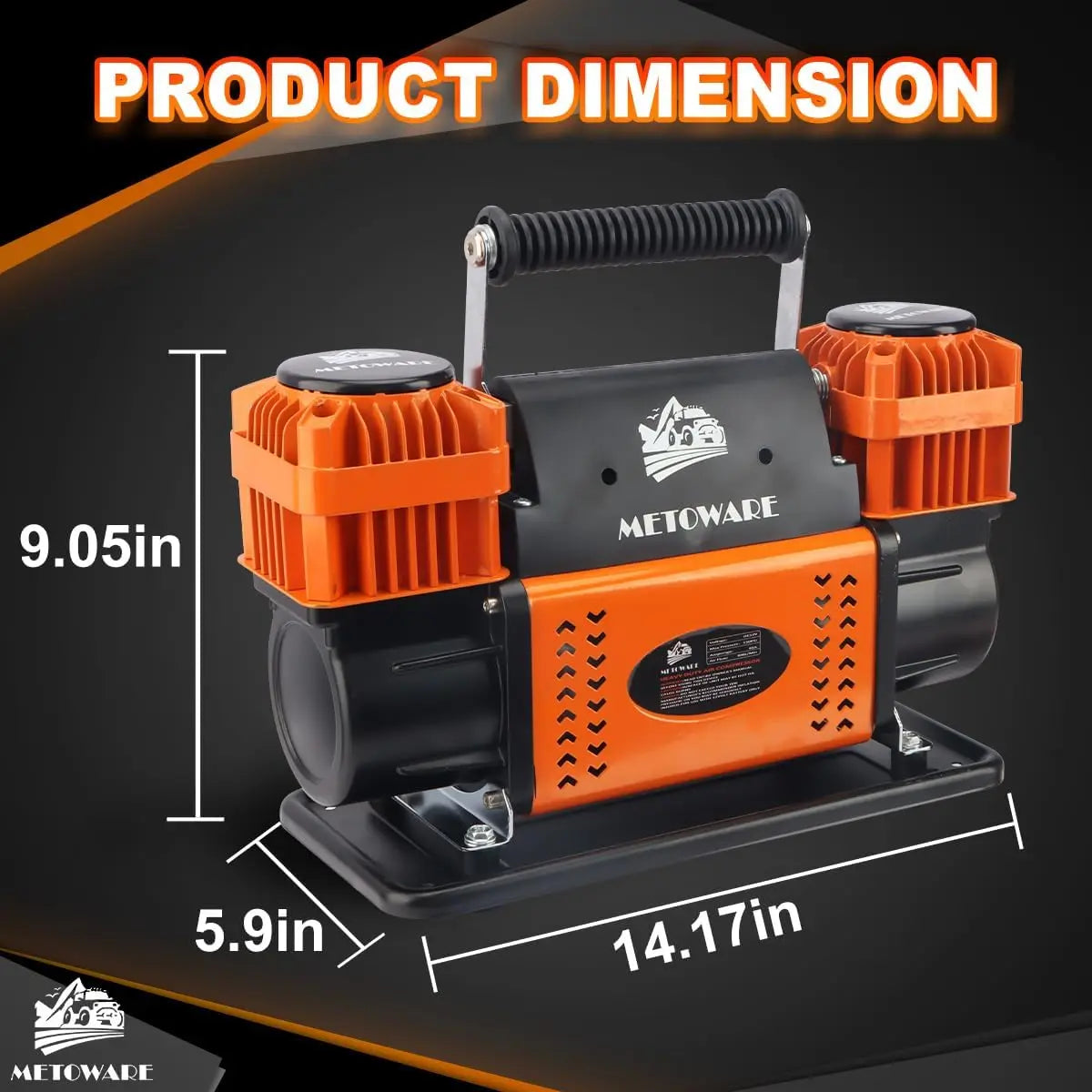 12V Offroad Air Compressor, 10.6 CFM Portable Tire Inflator, Dual Cylinder, 150PSI for SUV, RV, ATV, Truck