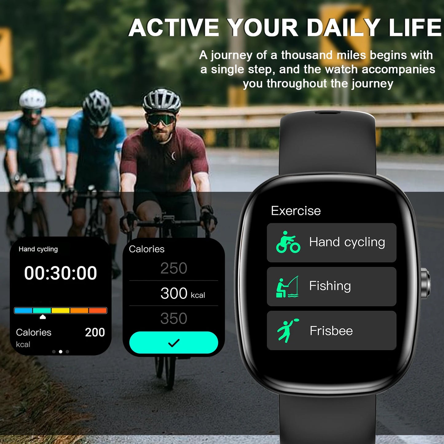 Multifunctional smart watch, wireless calling, call reminder/rejection, custom dial, music playback, unisex sports watch