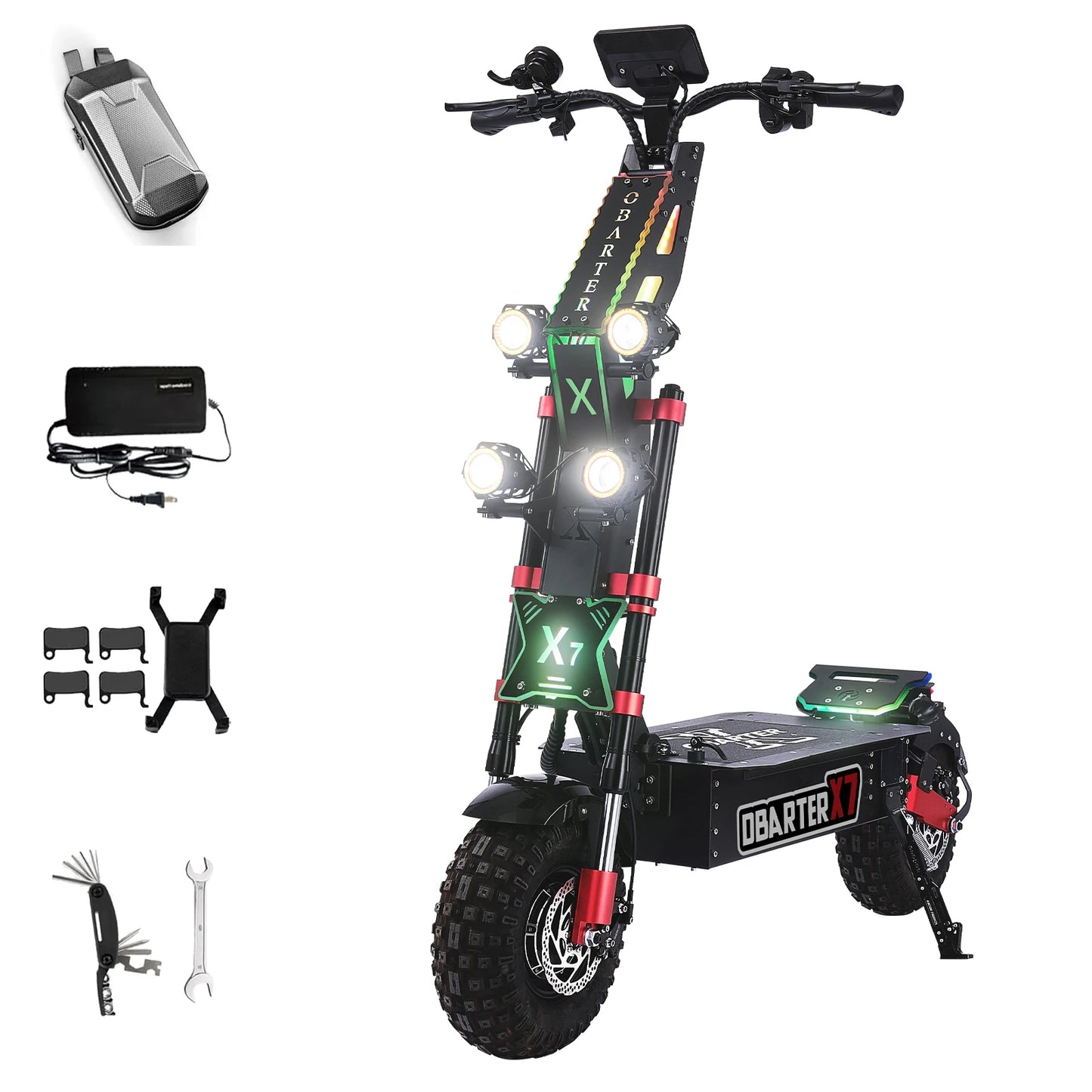 OBARTER X7 8000W Dual Motor Eelectric Scooter 60V40AH 56 Mph 62 Miles Range 14'' Tires E-Scooter UK Stock Electric Kick Scooter