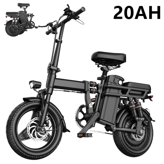 Electric Bike For Adults, Folding Electric Bike, 500W Peak Motor, Electric Bicycle With 14" Tire, 48V 20AH/15AH/10Ah Battery