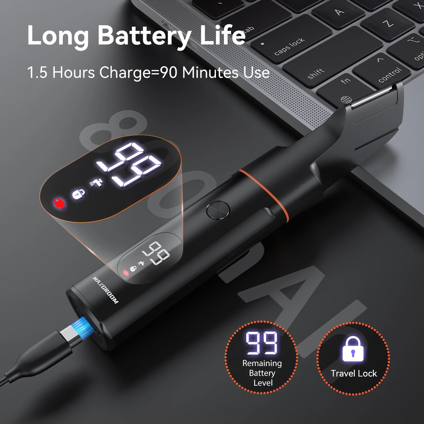 MAXGROOM 4 In 1 Body Hair Shaver Kits for Men Nose/Beard Hair Trimmer Electric  IPX6 Waterproof Groin Pubic Hair Shaver for Man