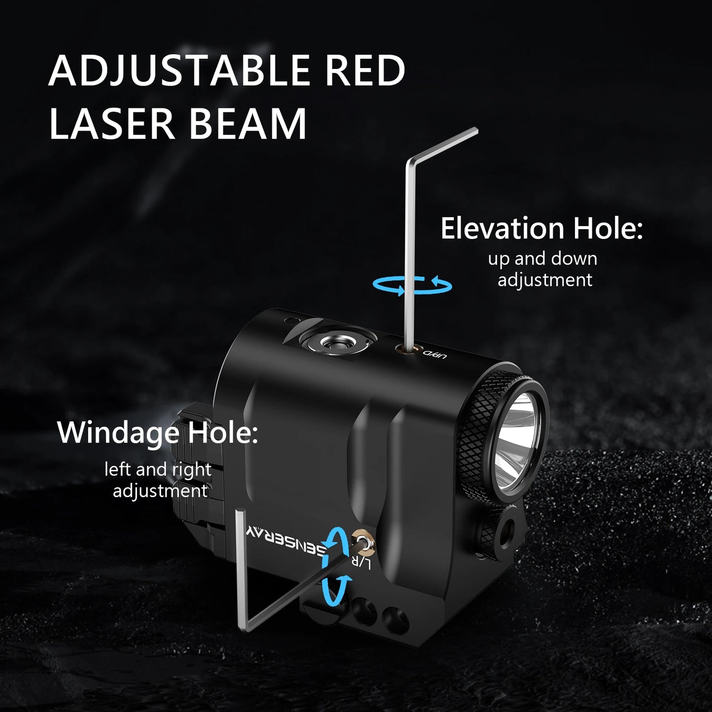 Pistol Light Green Laser Beam Combo Rechargeable Gun Light Strobe Magnetic Charging 1913 Picatinny Rail Mounted Flashlight