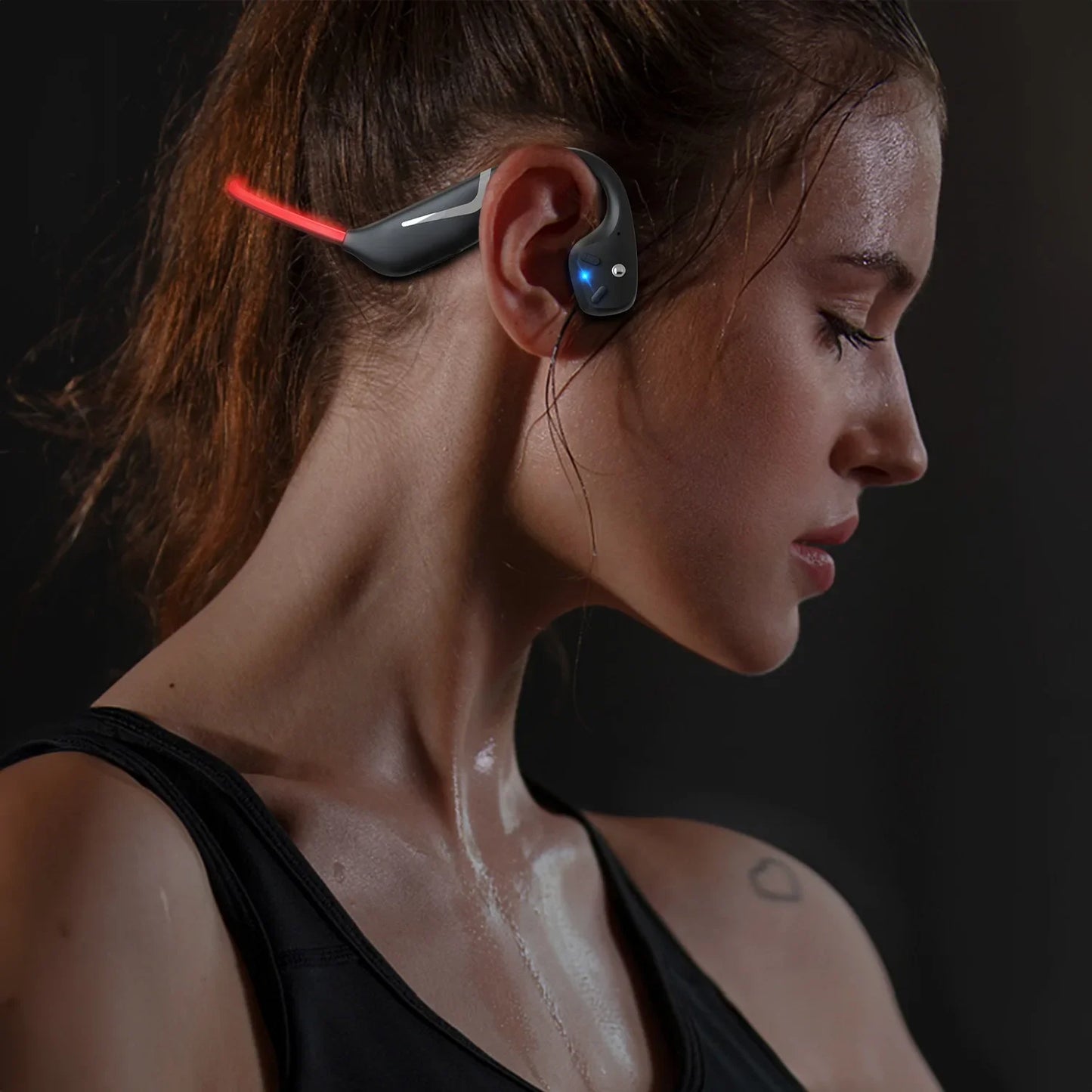 Dv68 Pro Open headphones with microphone for bone conduction waterproof headphones with running light strip for riding hiking