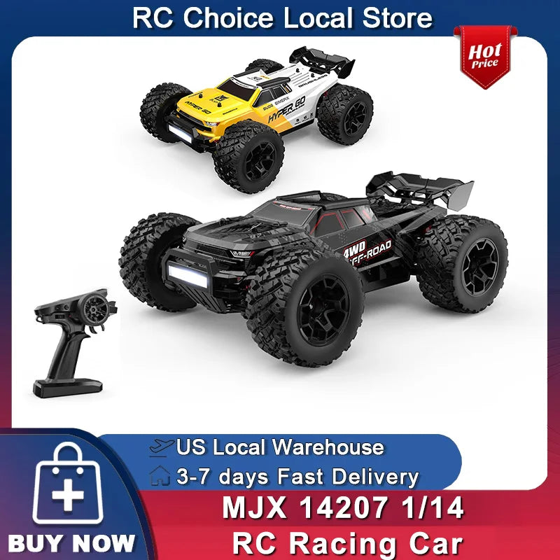 MJX Hyper Go 14207 1/14 RC Car Dual Car Shells 4WD Off-Road Racing Truck Brushless 2.4G Remote Control Car Toys As Gift