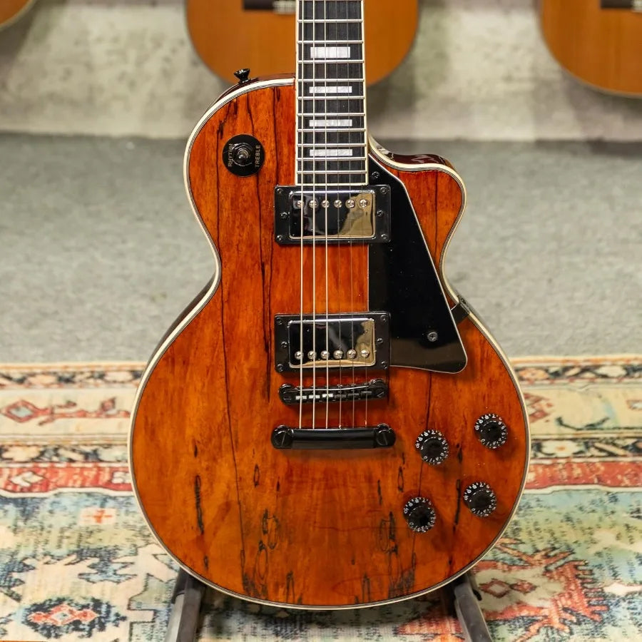 Electric Guitar with Spalted Maple Top and Okoume Body Featuring Maple Neck for Superior Tone and Playability in Live Performan