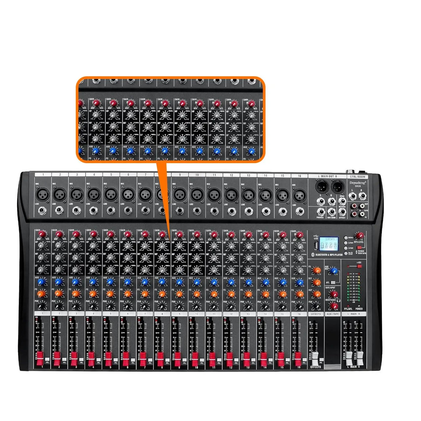 AP01 16 Channel Mixing Console Live Studio USB Bluetooth Professional Mixer