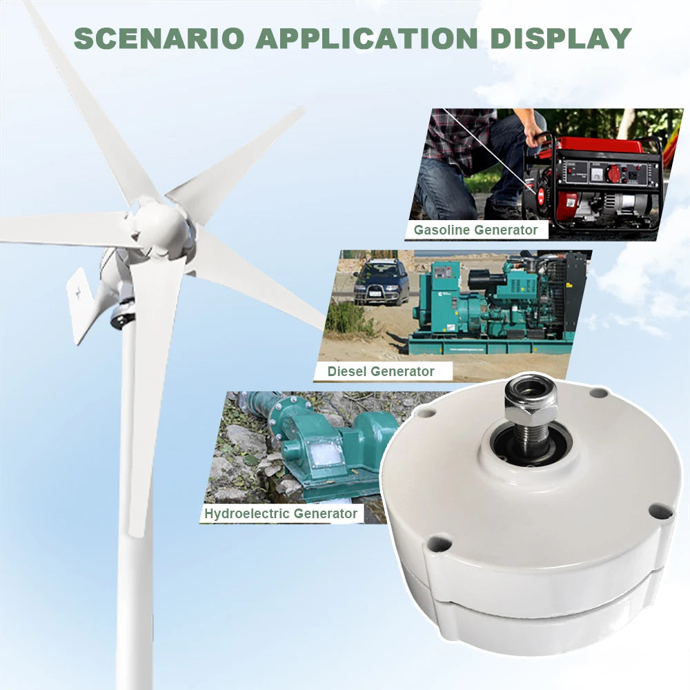 Gearless Permanent Magnet Generator Turbine Low Speed 500W 12V 24V  For Water Conservancy And Wind Power Household 220V