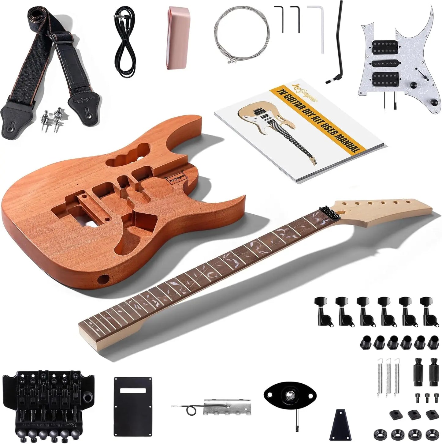 DIY Electric Guitar Kits in IBZ Style - Mahogany Body and Maple Neck - All Components Included