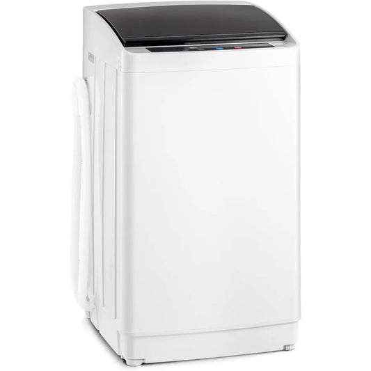 17.8LBS Portable Washing Machine Full-Automatic Electric Laundry Machine with Stainless Steel Drum Compact Washer and Spin Drye