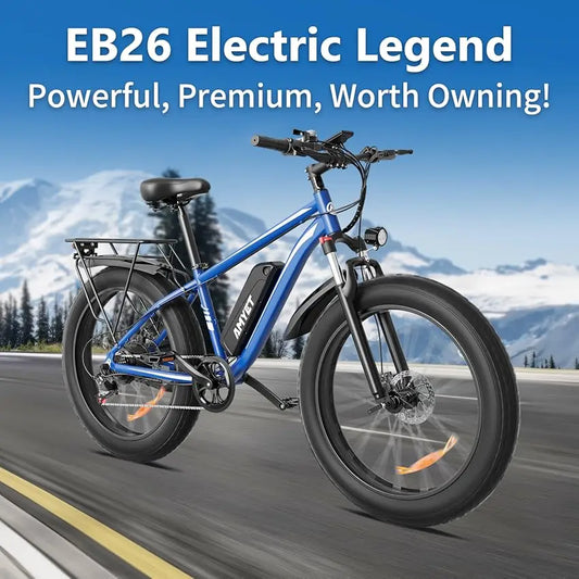 AMYET Electric Bike EB26 Adults Electric Bicycle Peak 1500W 48V 15AH e bike 26" Fat Tire Mountain Bike 31mph  Electric Dirt Bike